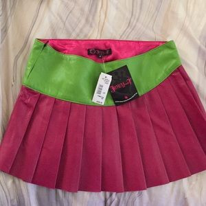 Joey and T Leather Miniskirt